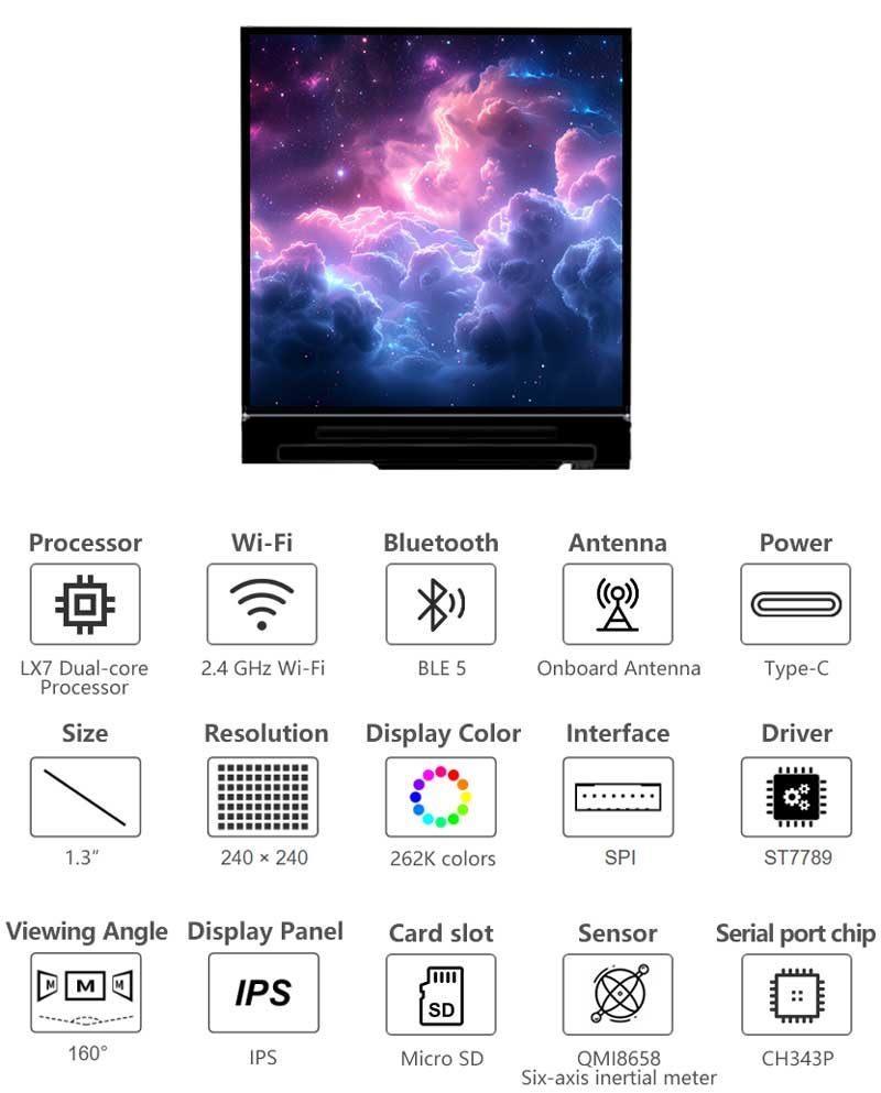 Waveshare ESP32-S3 1.3inch LCD - Espressif Esp32 recension och pris