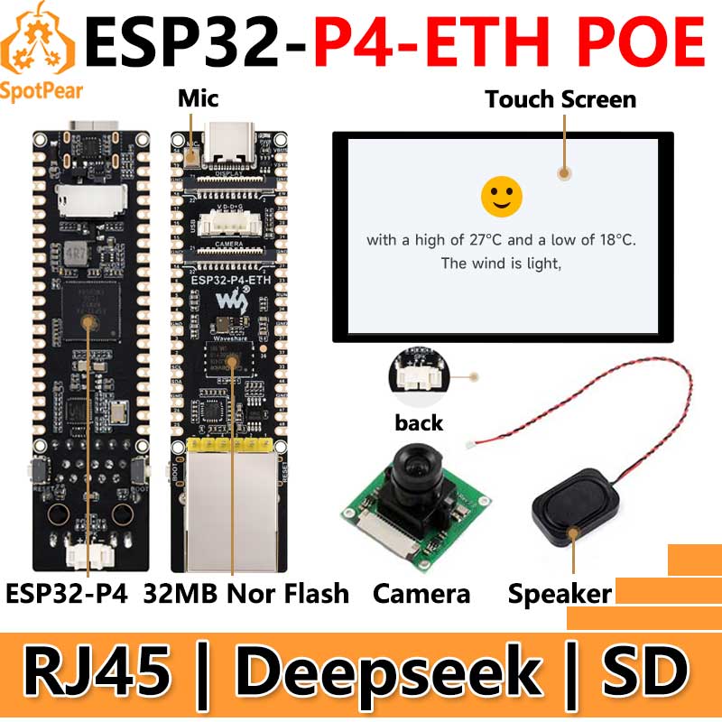 ESP32-P4-ETH RJ45 POE DSI/MIPI - Esp32 P4 recension och pris