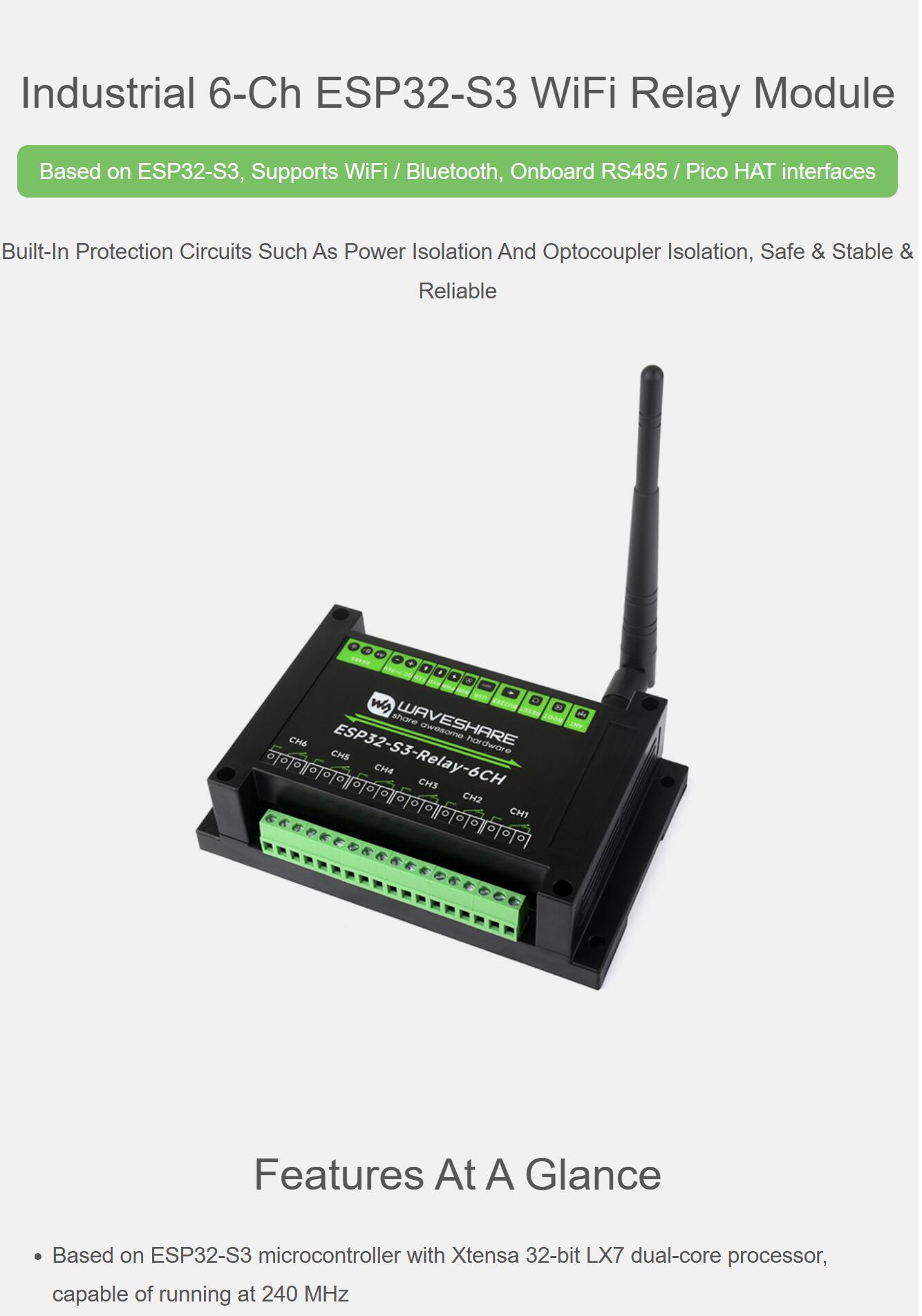 Industrial 6 Relay Channel ESP - Esp32 Wifi Bluetooth Module recension och pris